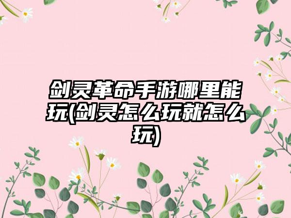 剑灵革命手游哪里能玩(剑灵怎么玩就怎么玩)