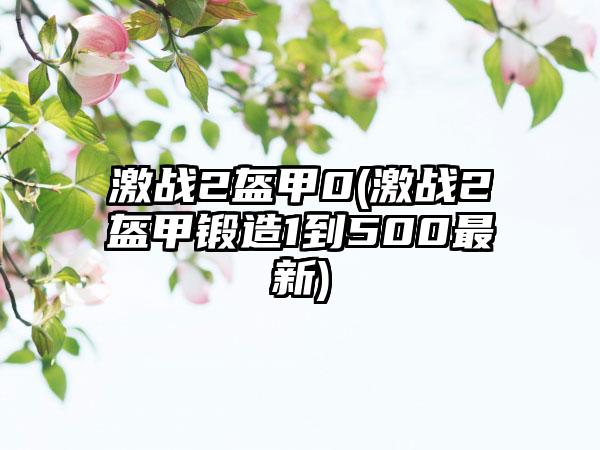 激战2盔甲0(激战2盔甲锻造1到500最新)