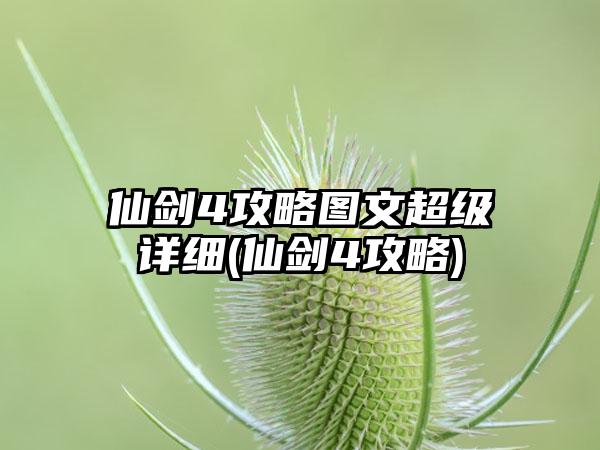 仙剑4攻略图文超级详细(仙剑4攻略)