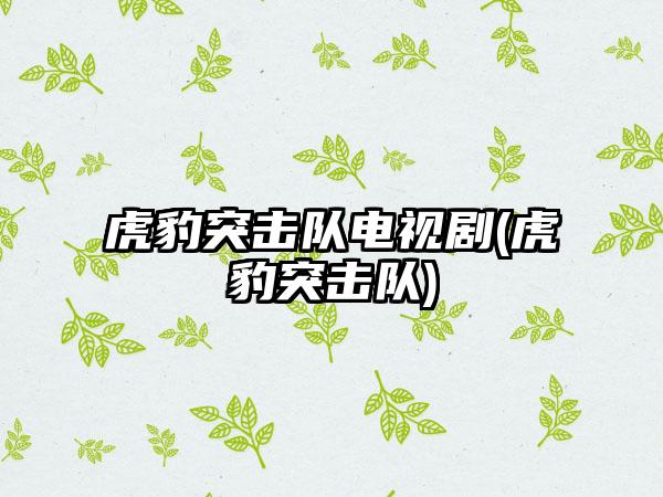 虎豹突击队电视剧(虎豹突击队)