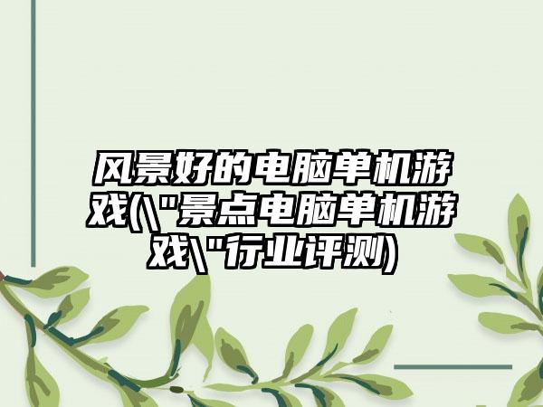 风景好的电脑单机游戏(\