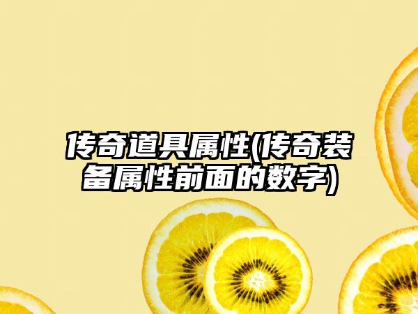 传奇道具属性(传奇装备属性前面的数字)