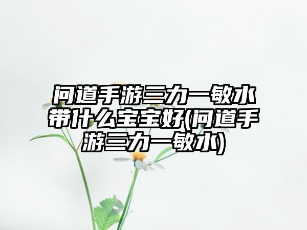 问道手游三力一敏水带什么宝宝好(问道手游三力一敏水)