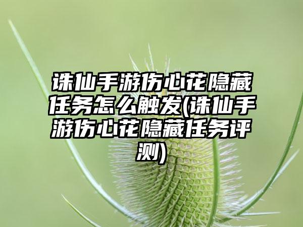 诛仙手游伤心花隐藏任务怎么触发(诛仙手游伤心花隐藏任务评测)