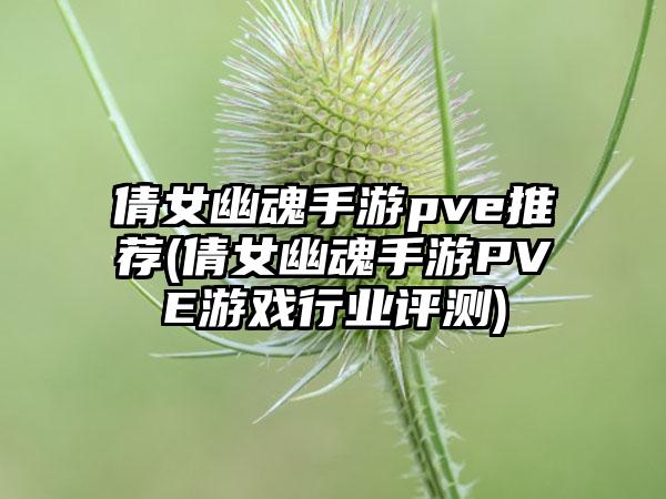 倩女幽魂手游pve推荐(倩女幽魂手游PVE游戏行业评测)