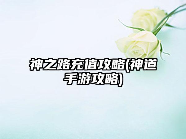 神之路充值攻略(神道手游攻略)