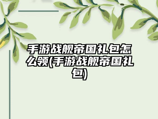 手游战舰帝国礼包怎么领(手游战舰帝国礼包)