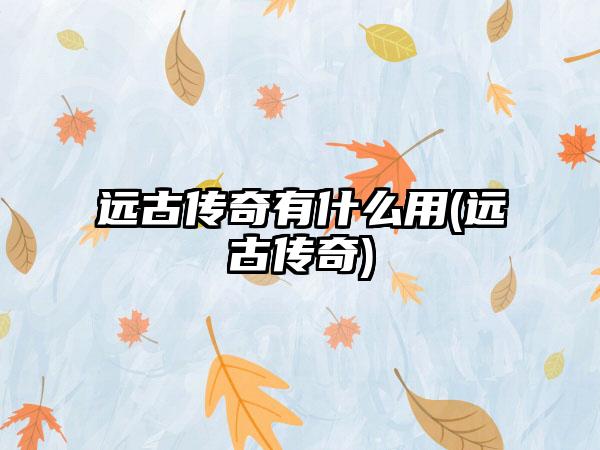 远古传奇有什么用(远古传奇)