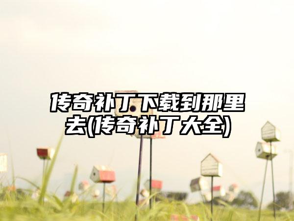 传奇补丁下载到那里去(传奇补丁大全)