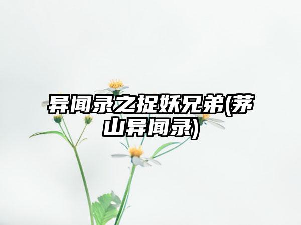 异闻录之捉妖兄弟(茅山异闻录)