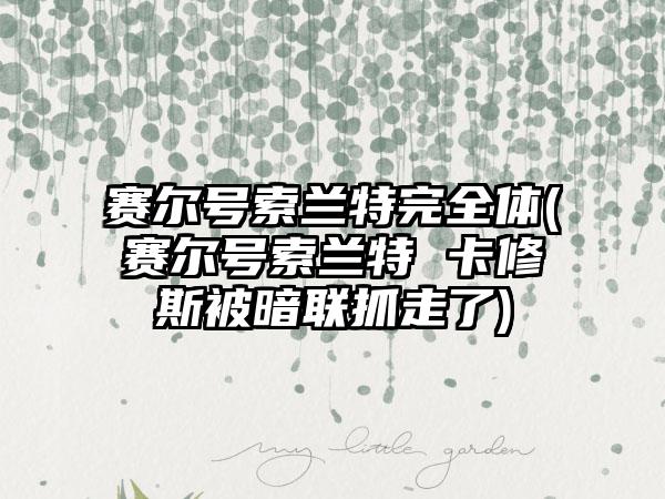 赛尔号索兰特完全体(赛尔号索兰特 卡修斯被暗联抓走了)