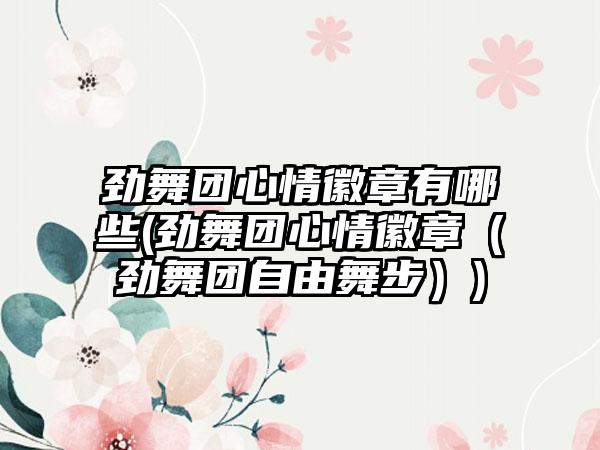 劲舞团心情徽章有哪些(劲舞团心情徽章（劲舞团自由舞步）)