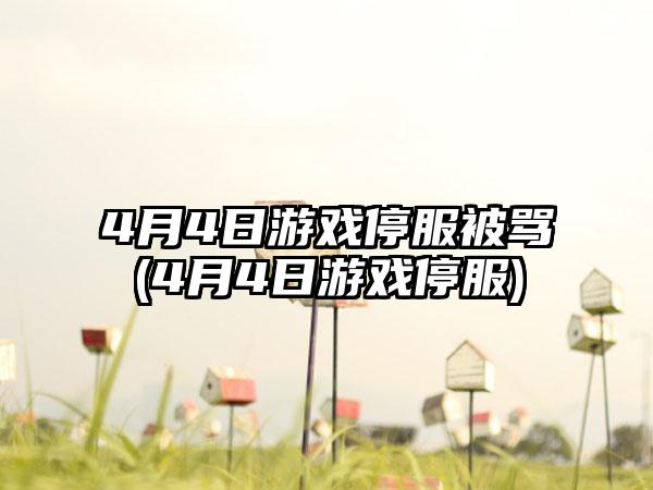4月4日游戏停服被骂(4月4日游戏停服)