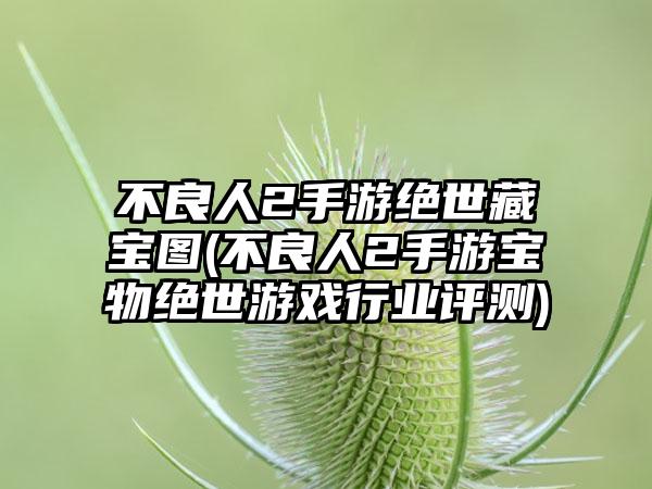 不良人2手游绝世藏宝图(不良人2手游宝物绝世游戏行业评测)