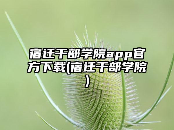 宿迁干部学院app官方下载(宿迁干部学院)