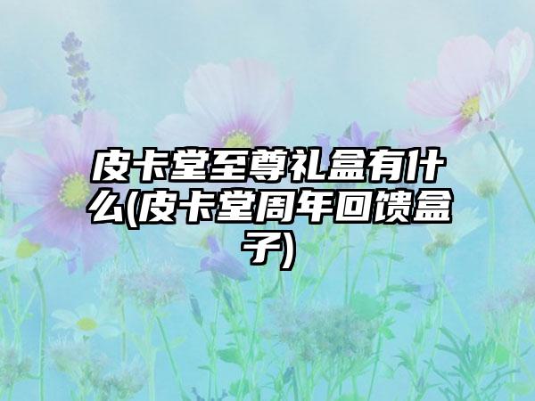 皮卡堂至尊礼盒有什么(皮卡堂周年回馈盒子)