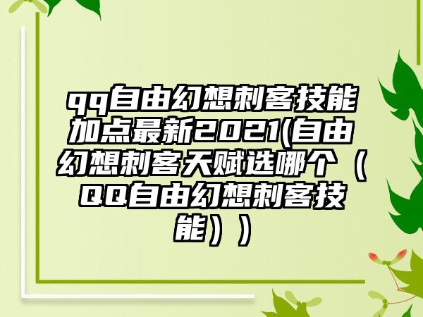 qq自由幻想刺客技能加点最新2021(自由幻想刺客天赋选哪个（QQ自由幻想刺客技能）)