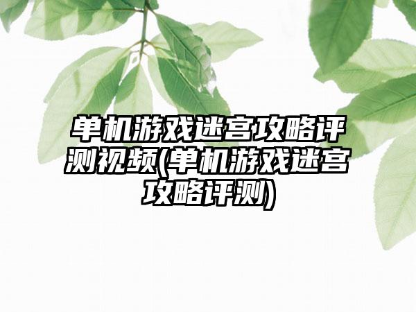 单机游戏迷宫攻略评测视频(单机游戏迷宫攻略评测)