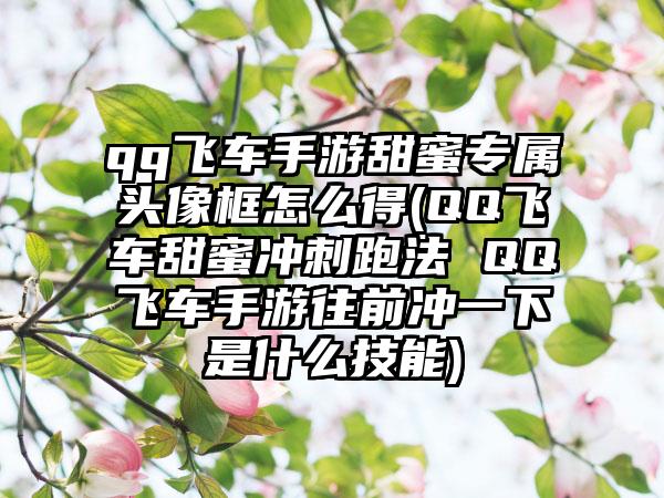 qq飞车手游甜蜜专属头像框怎么得(QQ飞车甜蜜冲刺跑法 QQ飞车手游往前冲一下是什么技能)