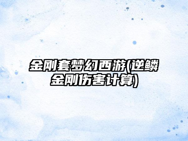 金刚套梦幻西游(逆鳞金刚伤害计算)