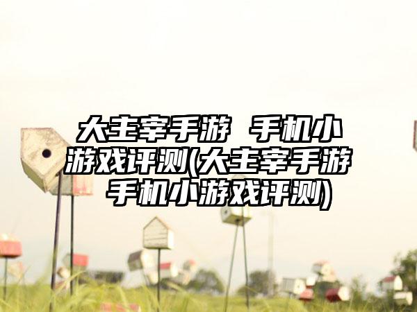 大主宰手游 手机小游戏评测(大主宰手游 手机小游戏评测)