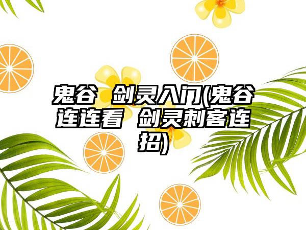 鬼谷 剑灵入门(鬼谷连连看 剑灵刺客连招)