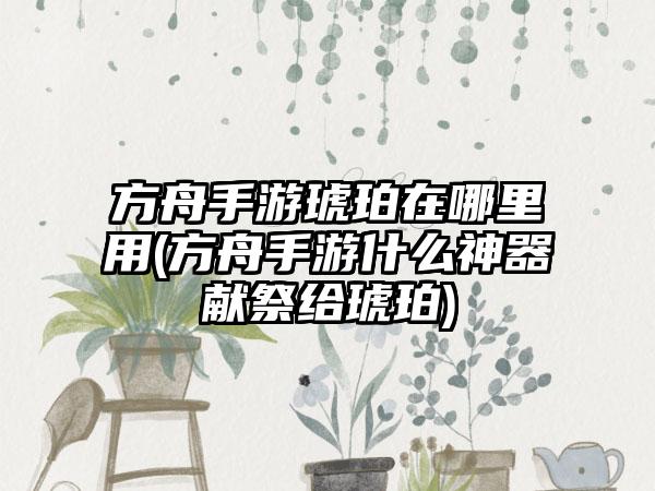 方舟手游琥珀在哪里用(方舟手游什么神器献祭给琥珀)