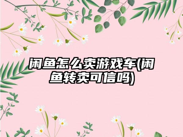 闲鱼怎么卖游戏车(闲鱼转卖可信吗)