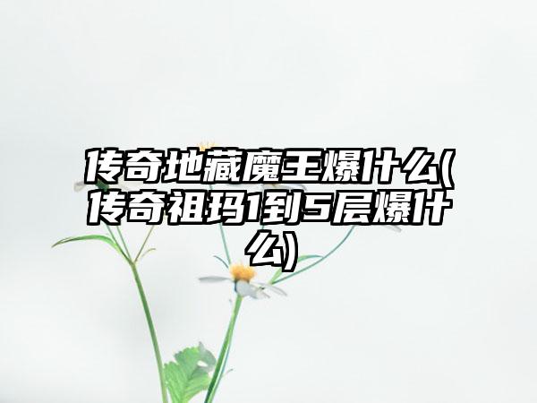 传奇地藏魔王爆什么(传奇祖玛1到5层爆什么)