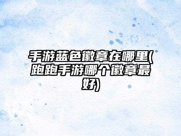 手游蓝色徽章在哪里(跑跑手游哪个徽章最好)