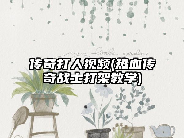 传奇打人视频(热血传奇战士打架教学)