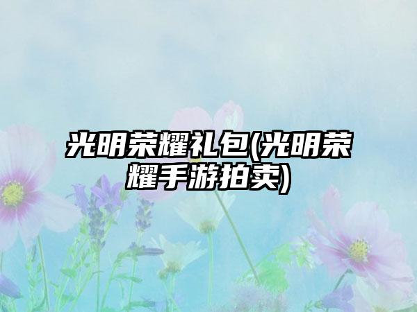 光明荣耀礼包(光明荣耀手游拍卖)