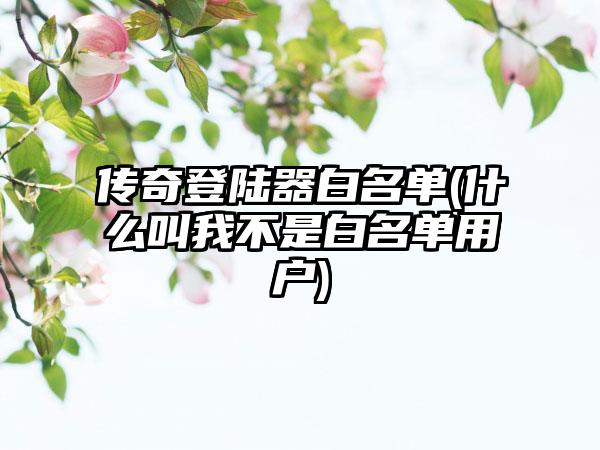 传奇登陆器白名单(什么叫我不是白名单用户)