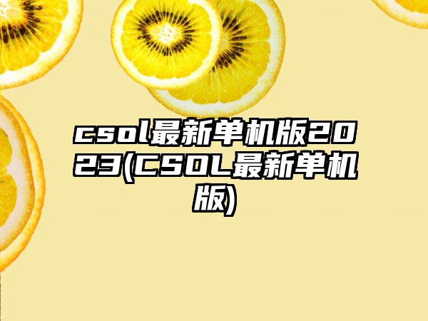 csol最新单机版2023(CSOL最新单机版)