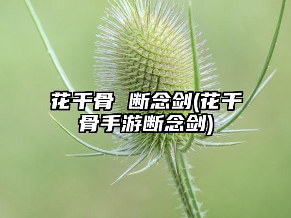 花千骨 断念剑(花千骨手游断念剑)