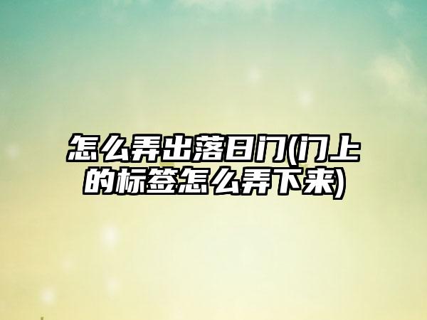 怎么弄出落日门(门上的标签怎么弄下来)