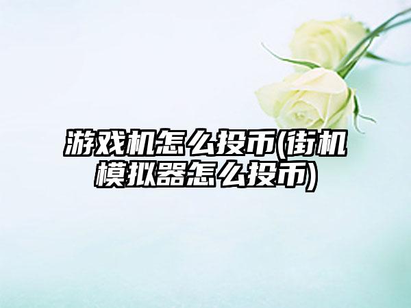 游戏机怎么投币(街机模拟器怎么投币)