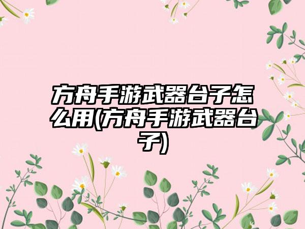 方舟手游武器台子怎么用(方舟手游武器台子)