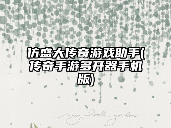 仿盛大传奇游戏助手(传奇手游多开器手机版)