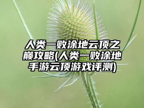 人类一败涂地云顶之巅攻略(人类一败涂地手游云顶游戏评测)