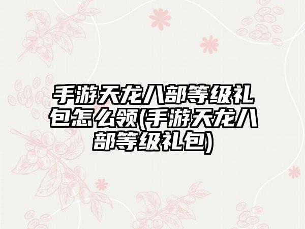 手游天龙八部等级礼包怎么领(手游天龙八部等级礼包)