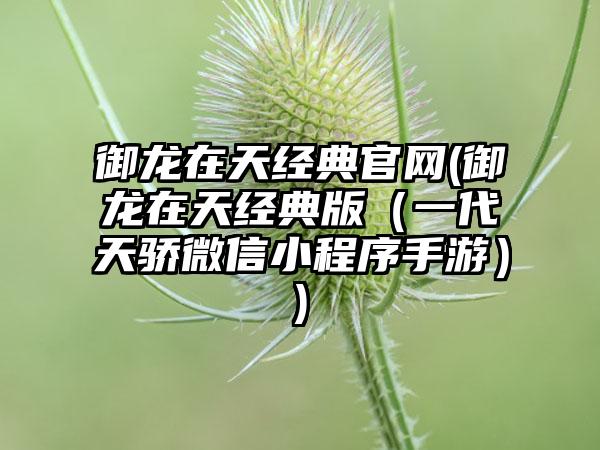 御龙在天经典官网(御龙在天经典版（一代天骄微信小程序手游）)