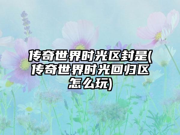 传奇世界时光区封是(传奇世界时光回归区怎么玩)