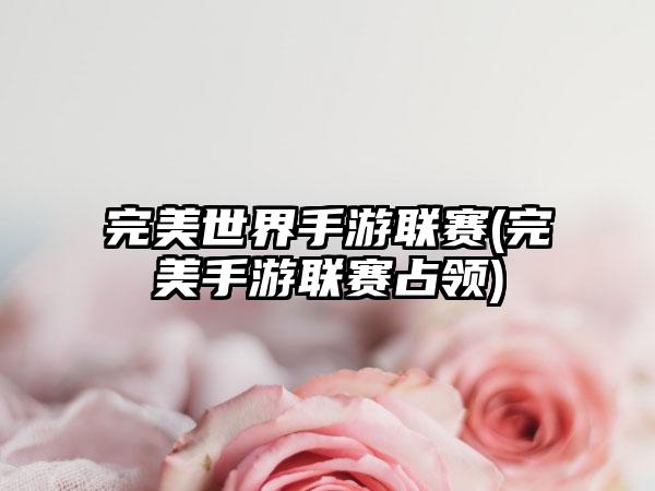 完美世界手游联赛(完美手游联赛占领)