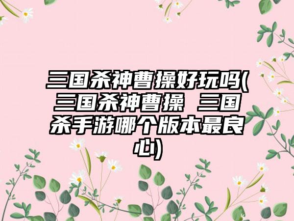 三国杀神曹操好玩吗(三国杀神曹操 三国杀手游哪个版本最良心)