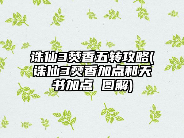 诛仙3焚香五转攻略(诛仙3焚香加点和天书加点 图解)