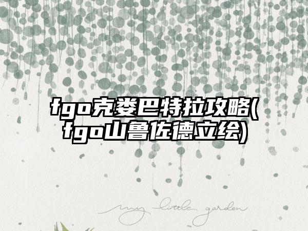 fgo克娄巴特拉攻略(fgo山鲁佐德立绘)