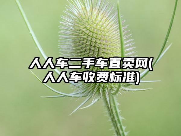 人人车二手车直卖网(人人车收费标准)