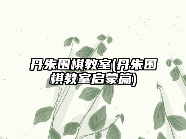 丹朱围棋教室(丹朱围棋教室启蒙篇)