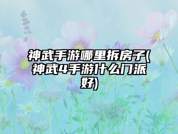 神武手游哪里拆房子(神武4手游什么门派好)